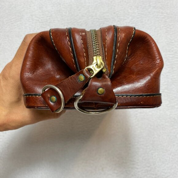 VINTAGE Utili-Kit Leather Bag Mens Brown Leather Travel Case 12" - Picture 4 of 11